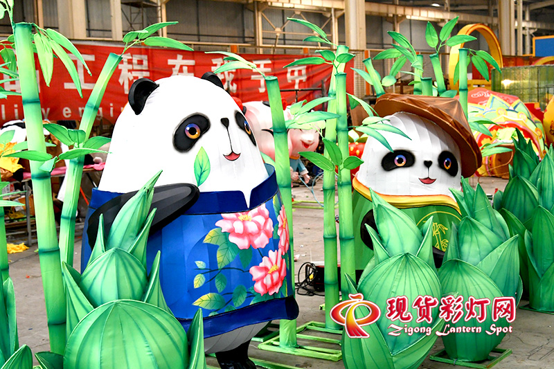熊貓樂園彩燈白天效果，局部實(shí)景照片
