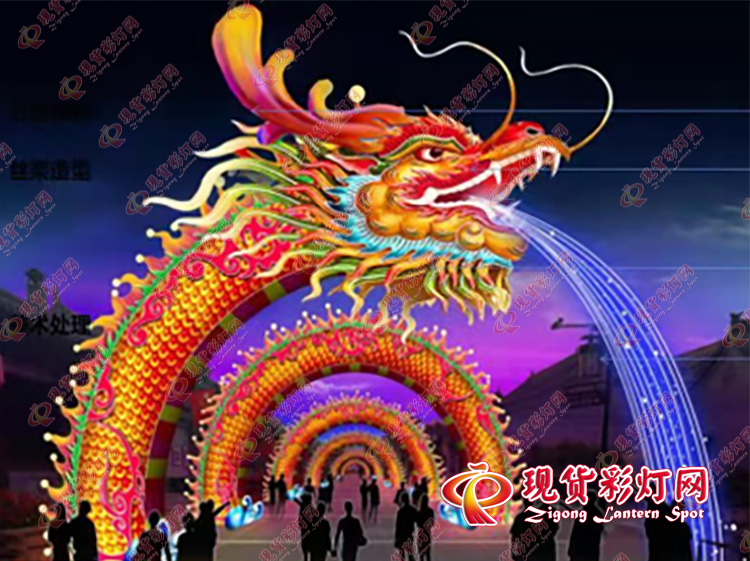 中國龍彩燈通道設(shè)計稿