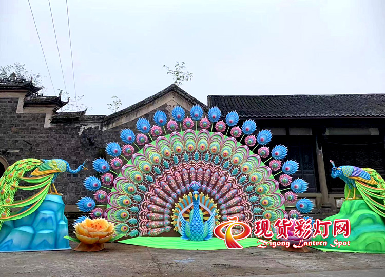 超大孔雀燈組，散點擺放花燈，精品品質(zhì)