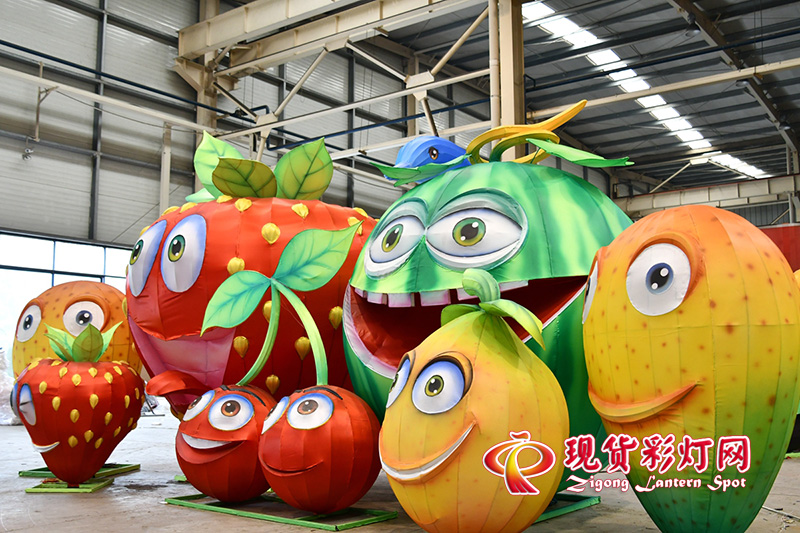 碩果累累彩燈花燈，散點(diǎn)擺放燈組