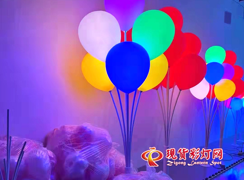 LED發(fā)光氣球燈，紅黃藍粉綠氛圍裝飾內(nèi)透光氣球彩燈